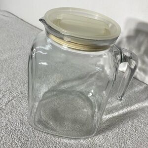 Vintage Bormioli Rocco Frigoverre Clear Glass Jug With Hermetic Lid